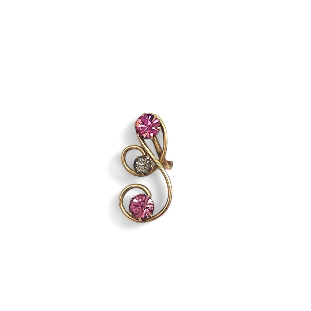 Vintage L.B CO Gold Wire Pendant Necklace Pink Crystal 1/20 12K GF Filigree - Picture 6 of 9
